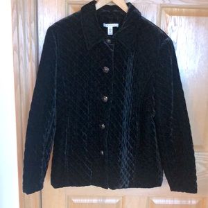 JM Collection black velvet jacket. Size 12.